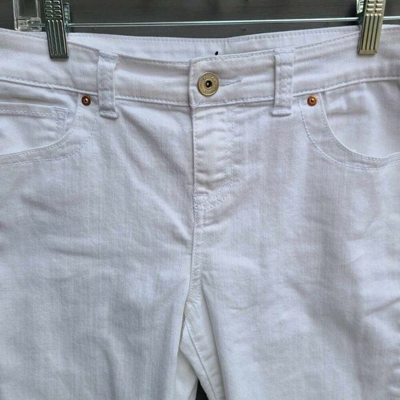 INC Denim White Skinny Leg Regular Fit Crop Jeans size 10 - Picture 6 of 12